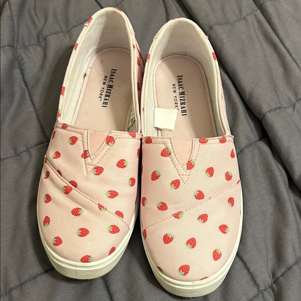 Isaac Mizrahi Pink Strawberry Pattern Sneakers